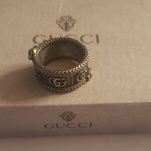 Gucci Silver Ring with Intricate Detailing